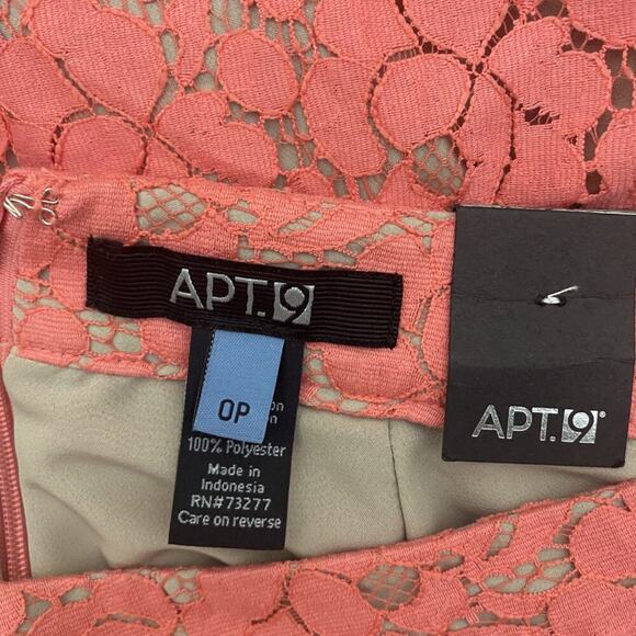 NWT Apt. 9 Lace Skirt Womens 0P Pink Floral Lined Mini Romantic Feminine Spring - Picture 5 of 6